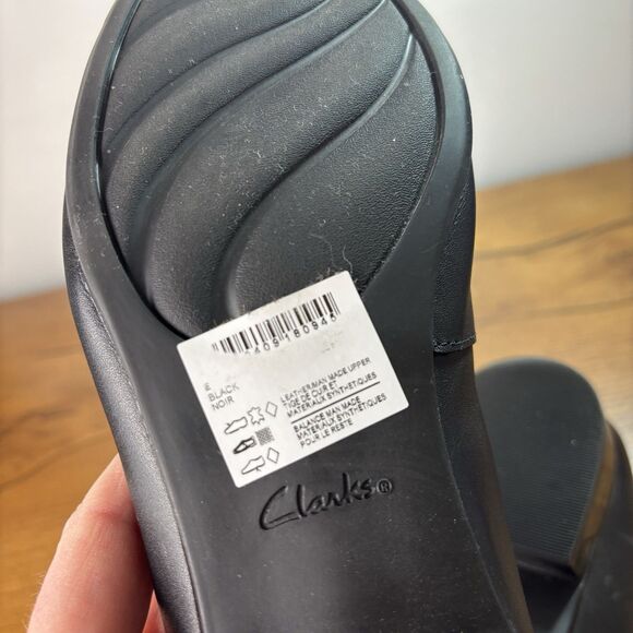 Clarks Womens Juliet Monte Ballet Flat Size 9 M Black Leather Cap Toe Shoe - Picture 9 of 11